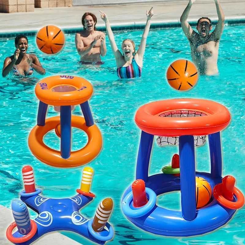 Inflatable Water Basketball Hoop Floating Pool Game for Kids and Adults