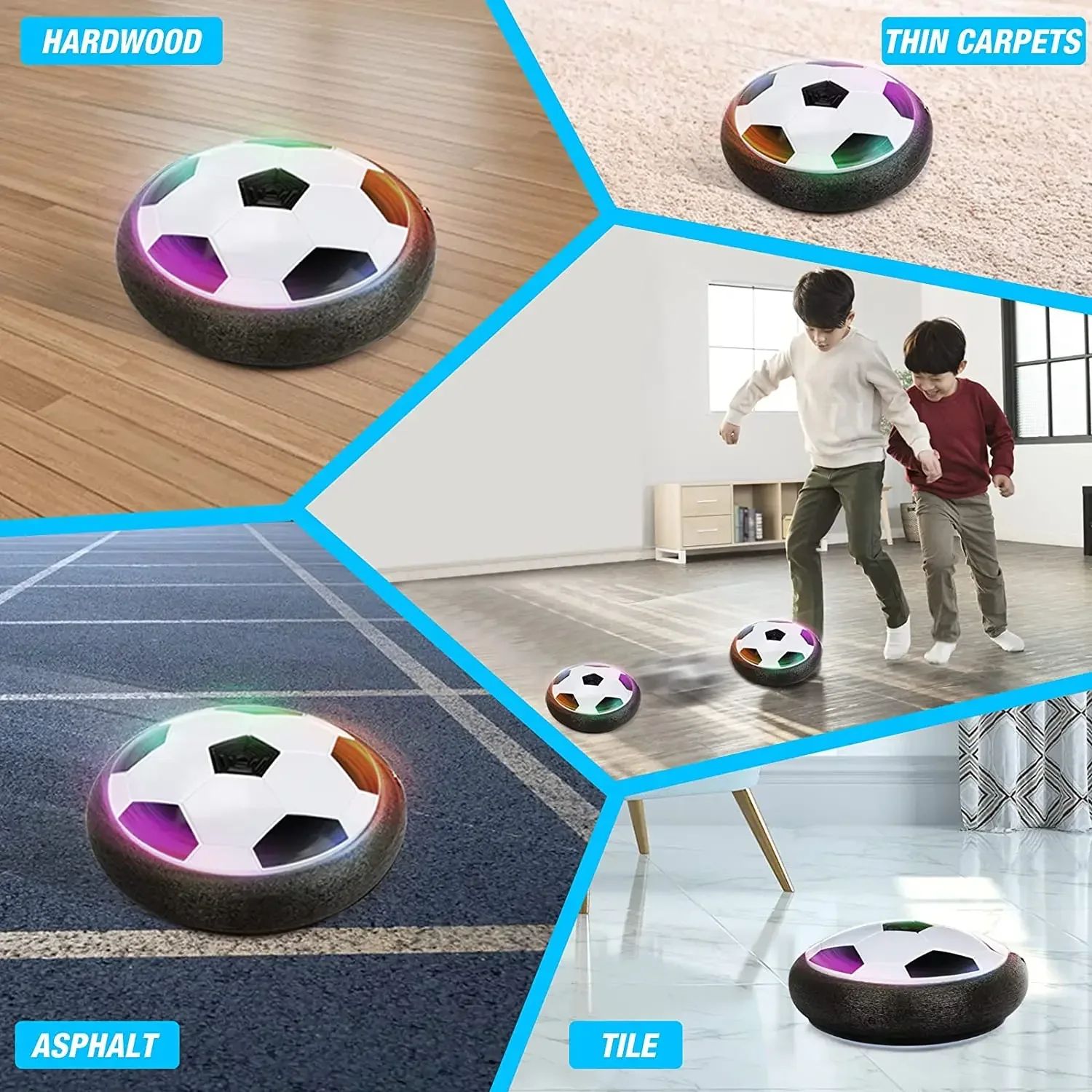 LED Hover Soccer Ball for Kids – Indoor Floating Football Toy with Lights & Music