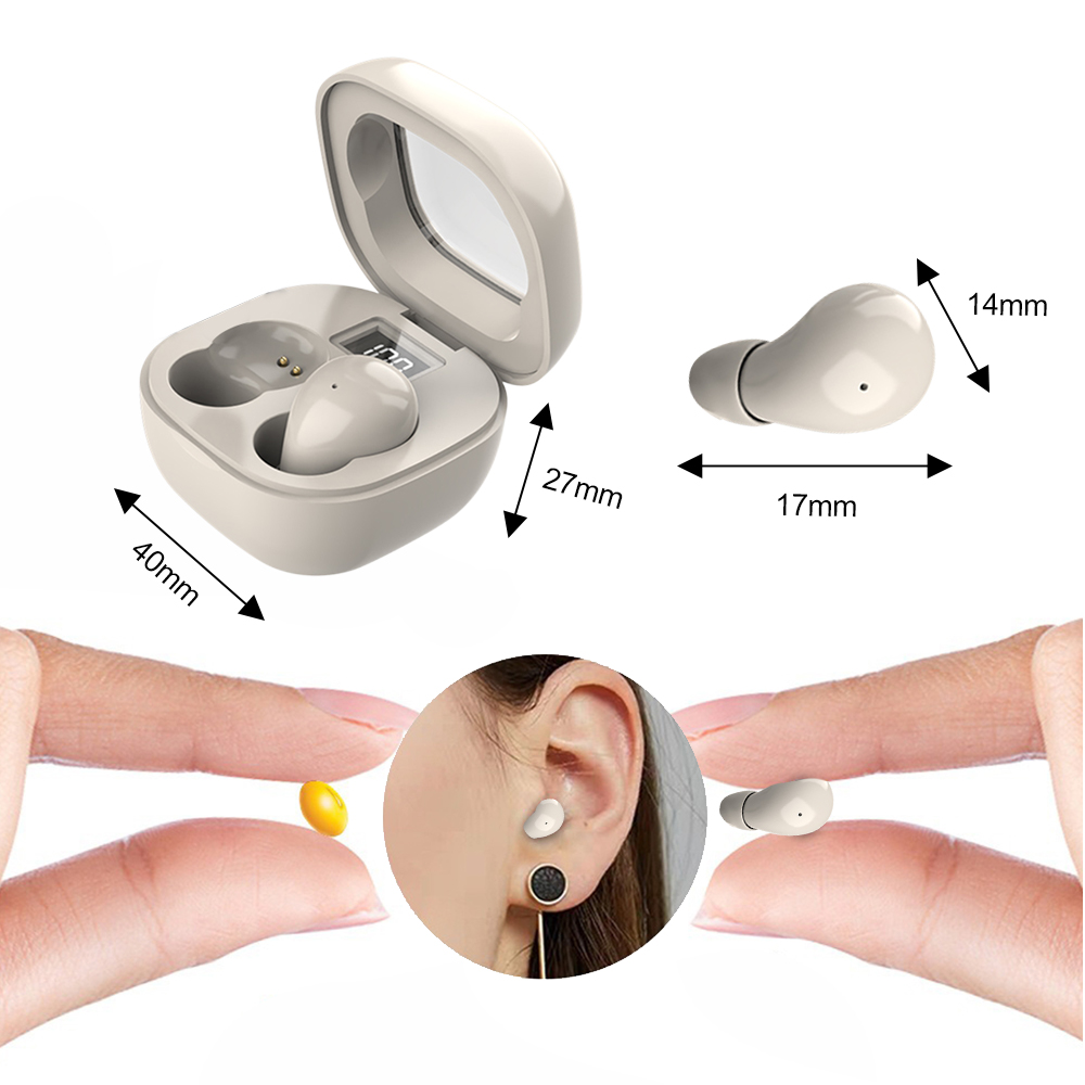 Ultra Compact Mini Bluetooth 5.3 Earphones, Invisible Design, HiFi Sound, Noise Cancelling, LED Display