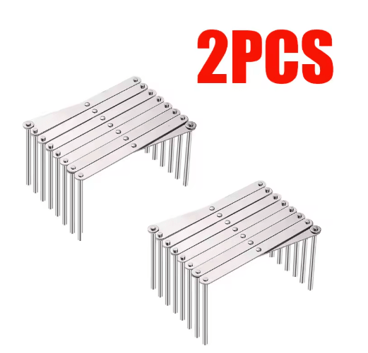 Retractable Stainless Steel Dish Rack Heavy Duty Space Saving Pot Lid & Plate Holder