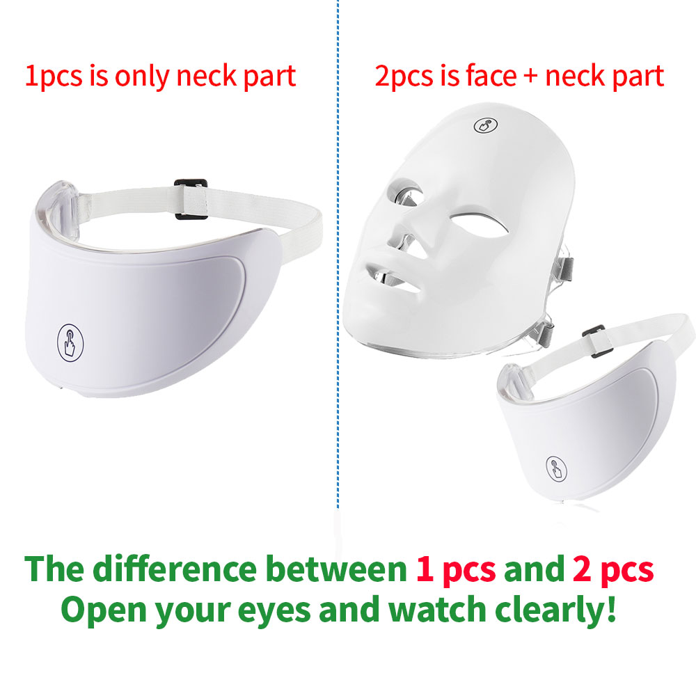 LED Facial and Neck Beauty Mask with Colors Skin Care Photon Neck Massager