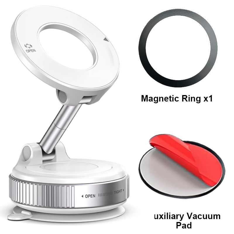 Foldable Car Mount, Magnetic Holder, Strong Suction Stand, iPhone, Cell Phone, Live Streaming