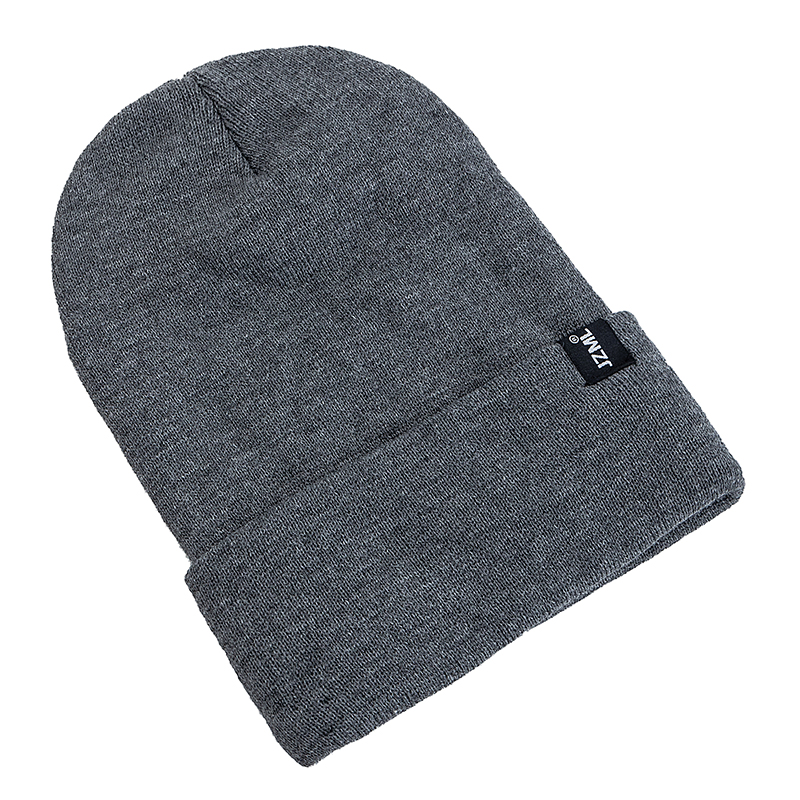 Autumn Winter Outdoor Knitted Hats, Satin Lined JZML Letter Anti Static Beanie Hat, New Style Plush Hats for Men Women