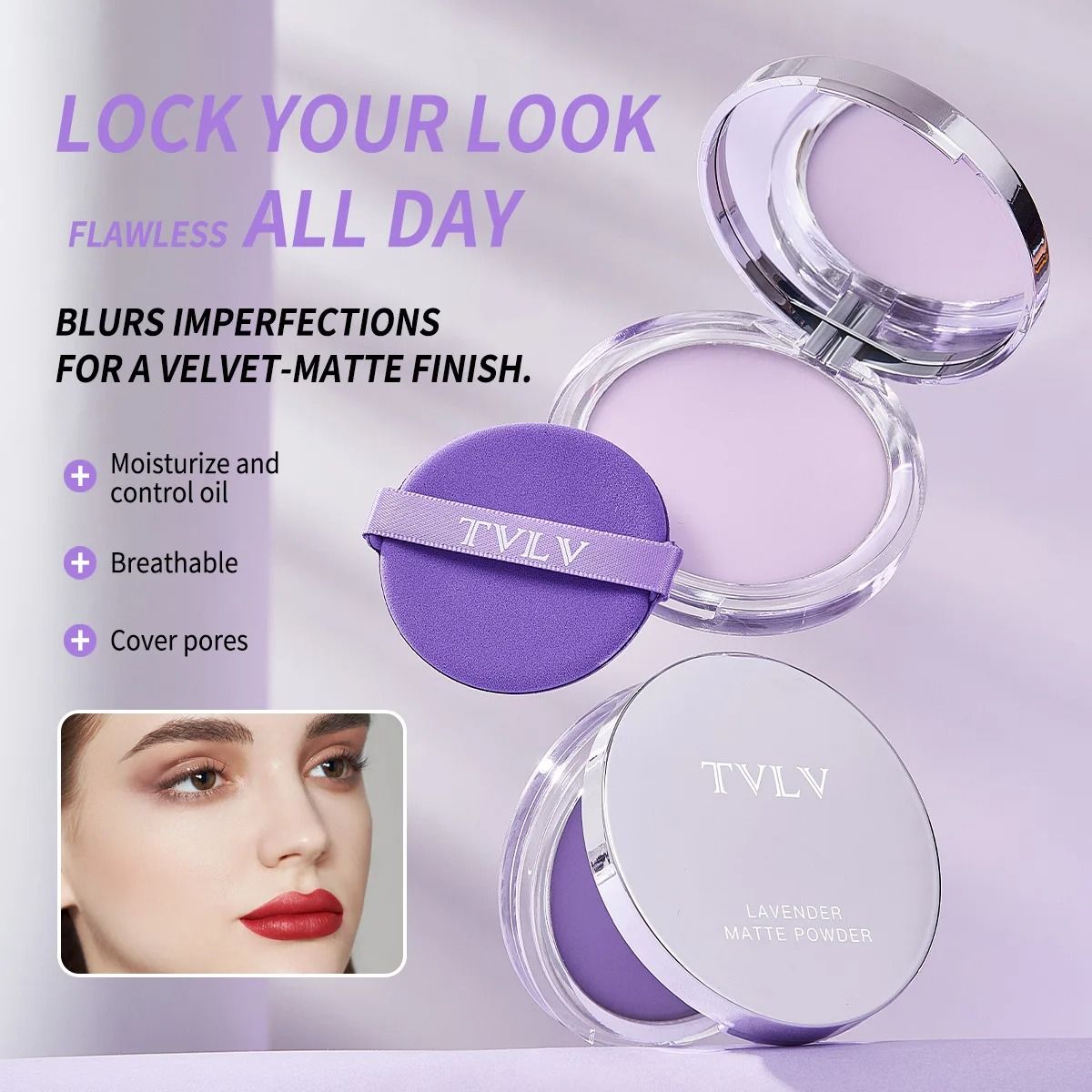 Waterproof Violet Cream Stick Powder for Face