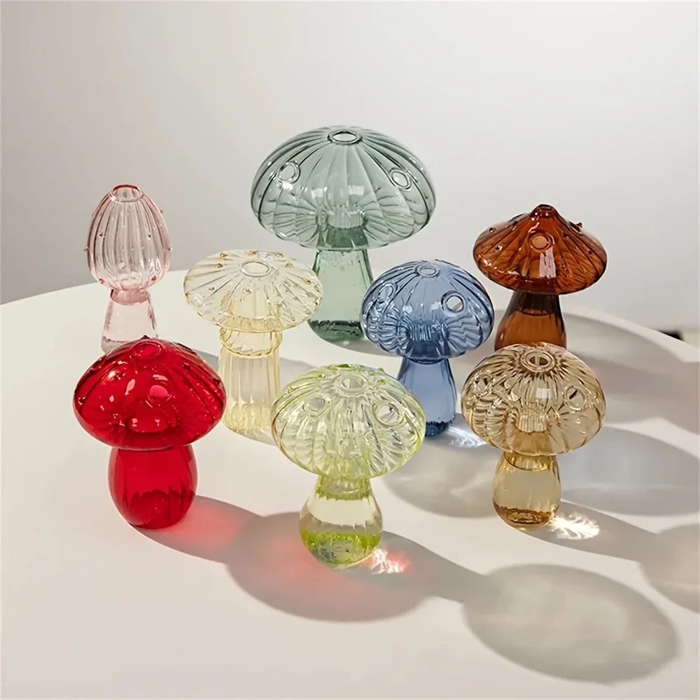 Colorful Mushroom Glass Vase Nordic Style Home Decor