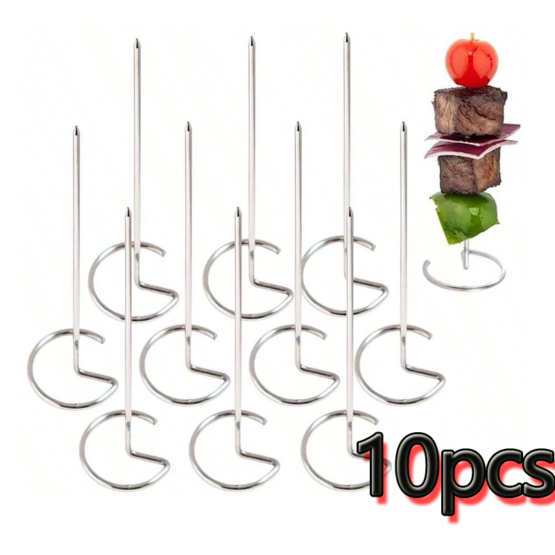 Reusable Stainless Steel Kabob Skewers BBQ Stick Grilling Kebab Tool