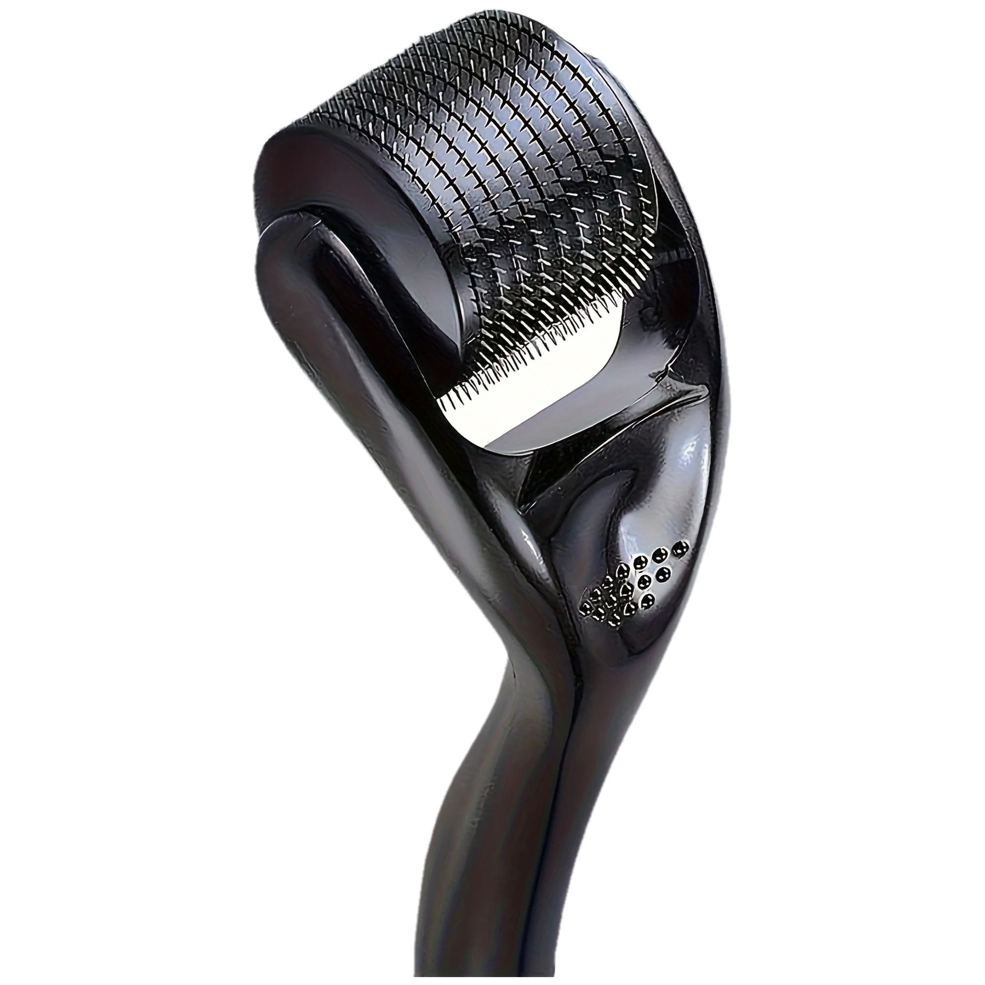 1pc Stainless Steel Black Facial Roller - 0.25mm Precision Massager & Gentle Exfoliating Tool