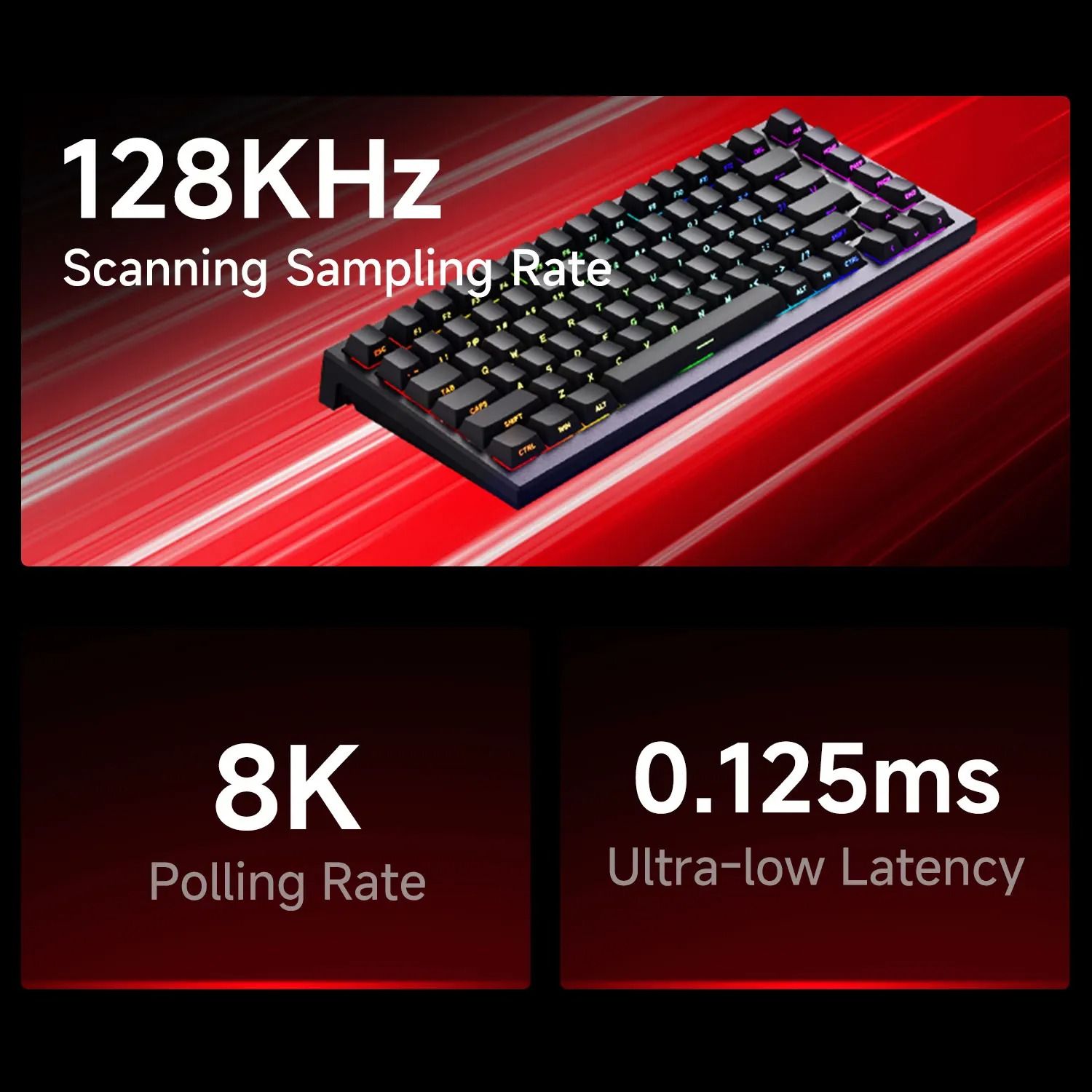 Wired Compact Gaming Keyboard with Magnetic Switches and RGB Lighting