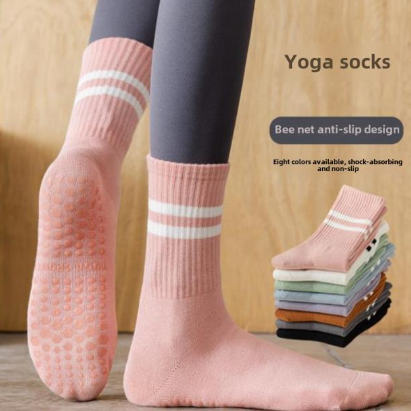 Non Slip Pilates Socks with Grips for Women, Breathable Yoga & Barre Socks for Secure Movement