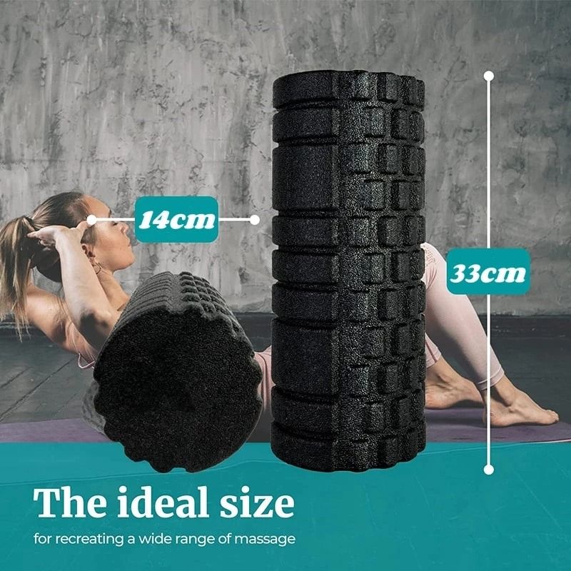 Solid Color Grooved Foam Massage Roller