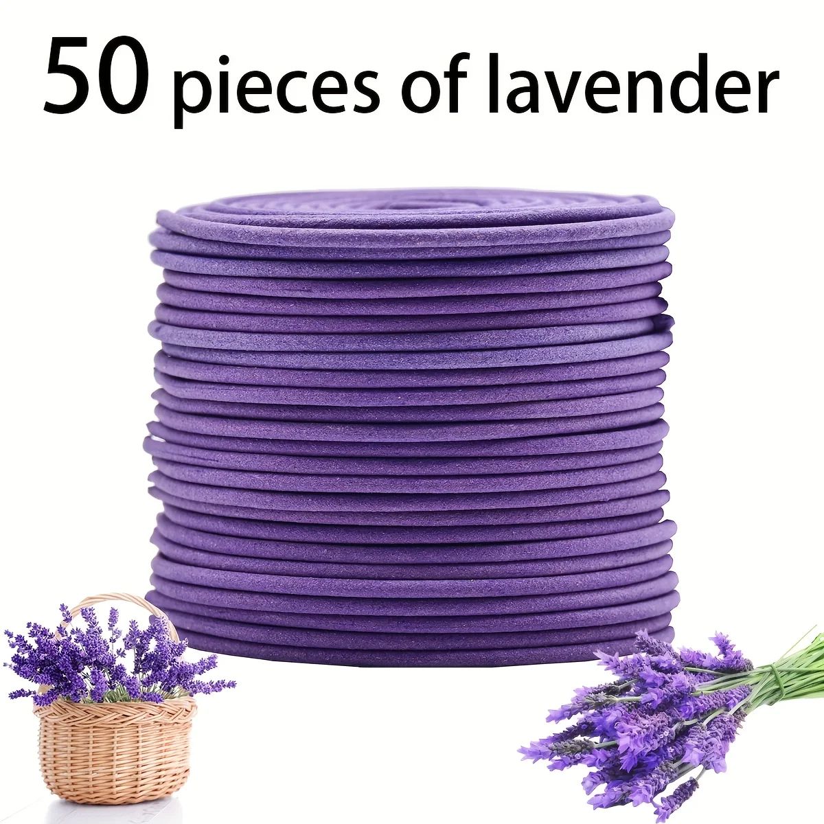 50Pcs Lavender Scented Spiral Candles