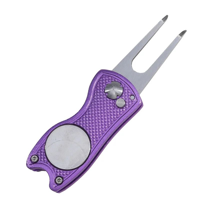 Foldable Golf Divot Repair Tool with Groove Cleaner