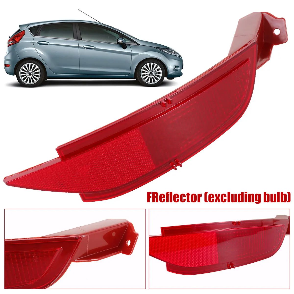 Rear Bumper Reflector Light Cover for Ford Fiesta Tail Fog Light Replacement