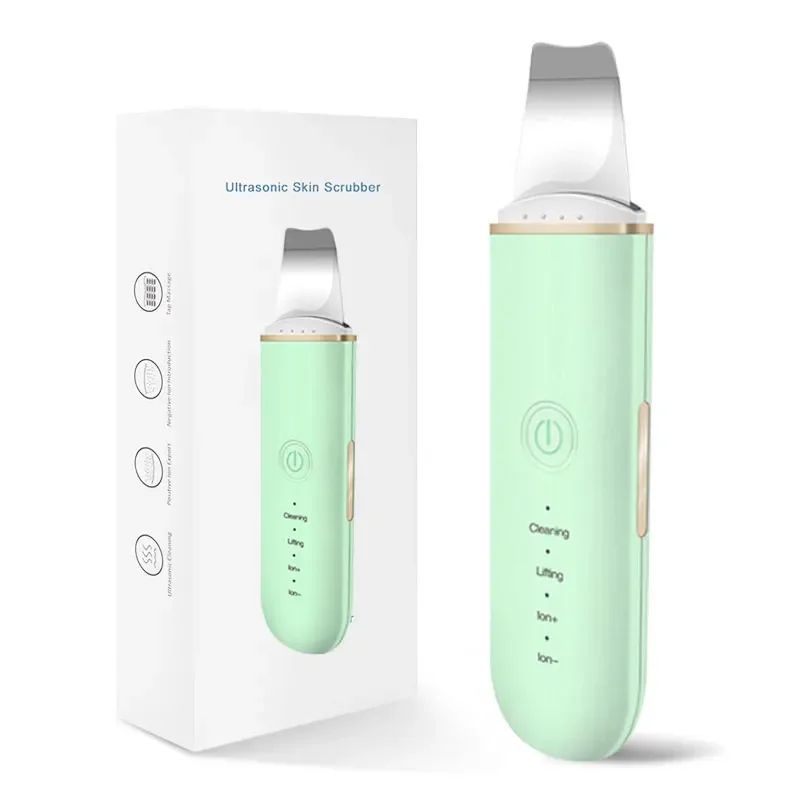 Ultrasonic Skin Scrubber Facial Spatula Blackhead Remover with Ion Cleansing Modes
