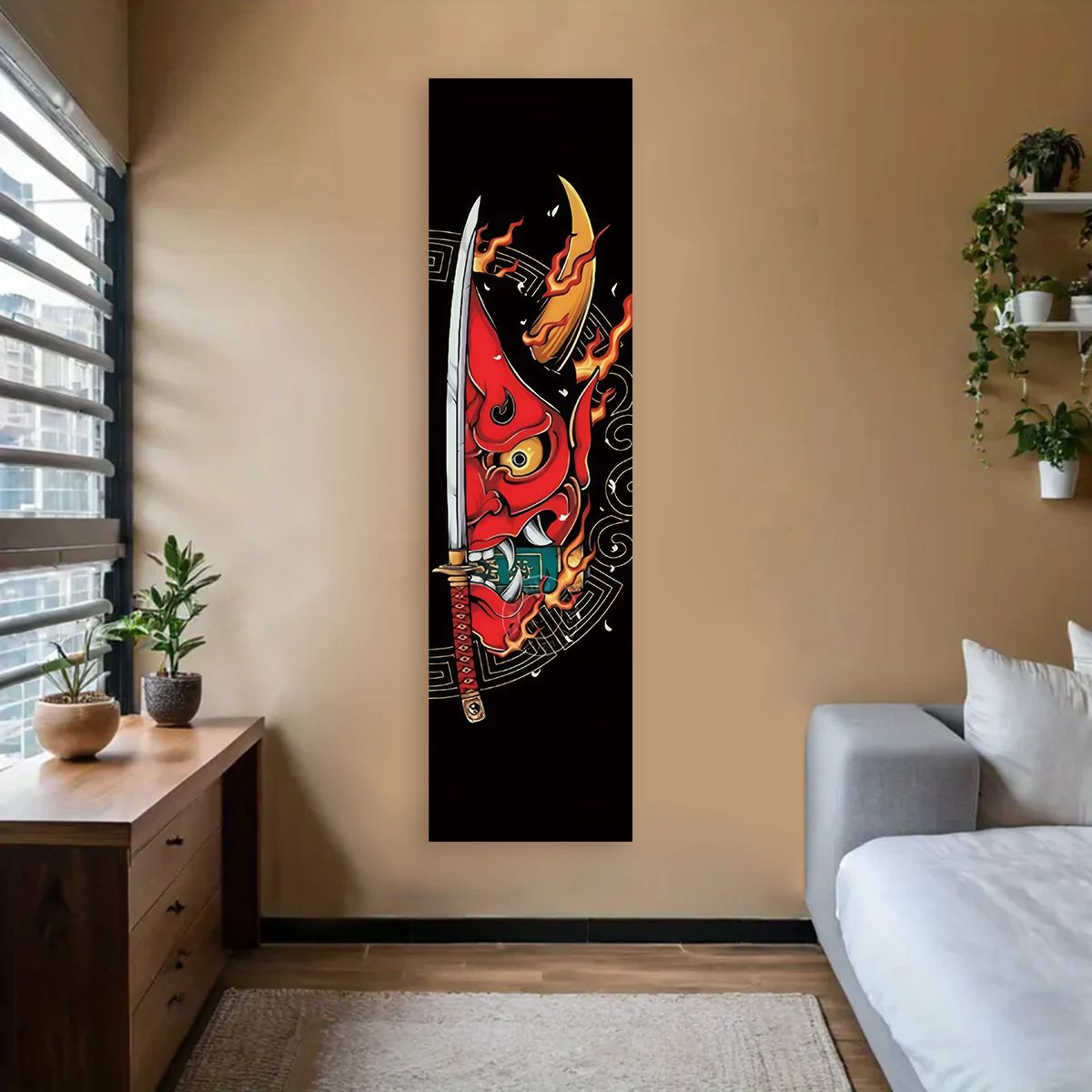 Japanese Wave Red Sun Wall Tapestry