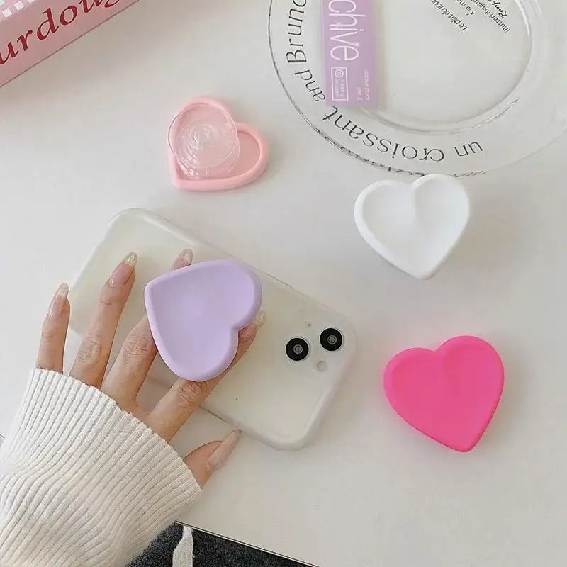 Ins Style Heart Silicone Phone Grip Bracket