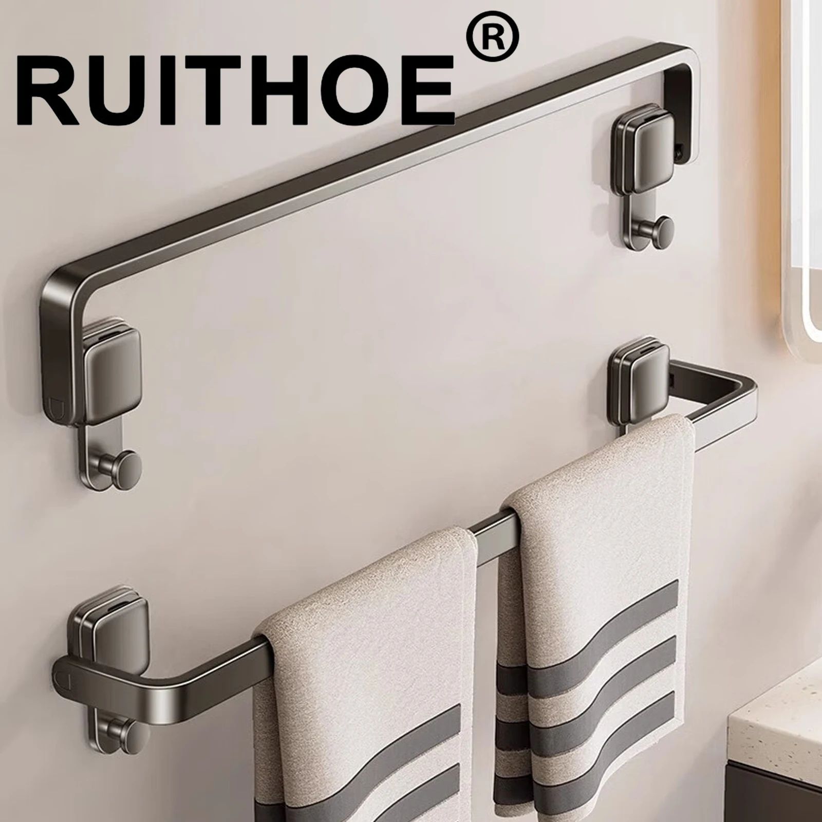 Suction Cup Folding Bathroom Towel Rack