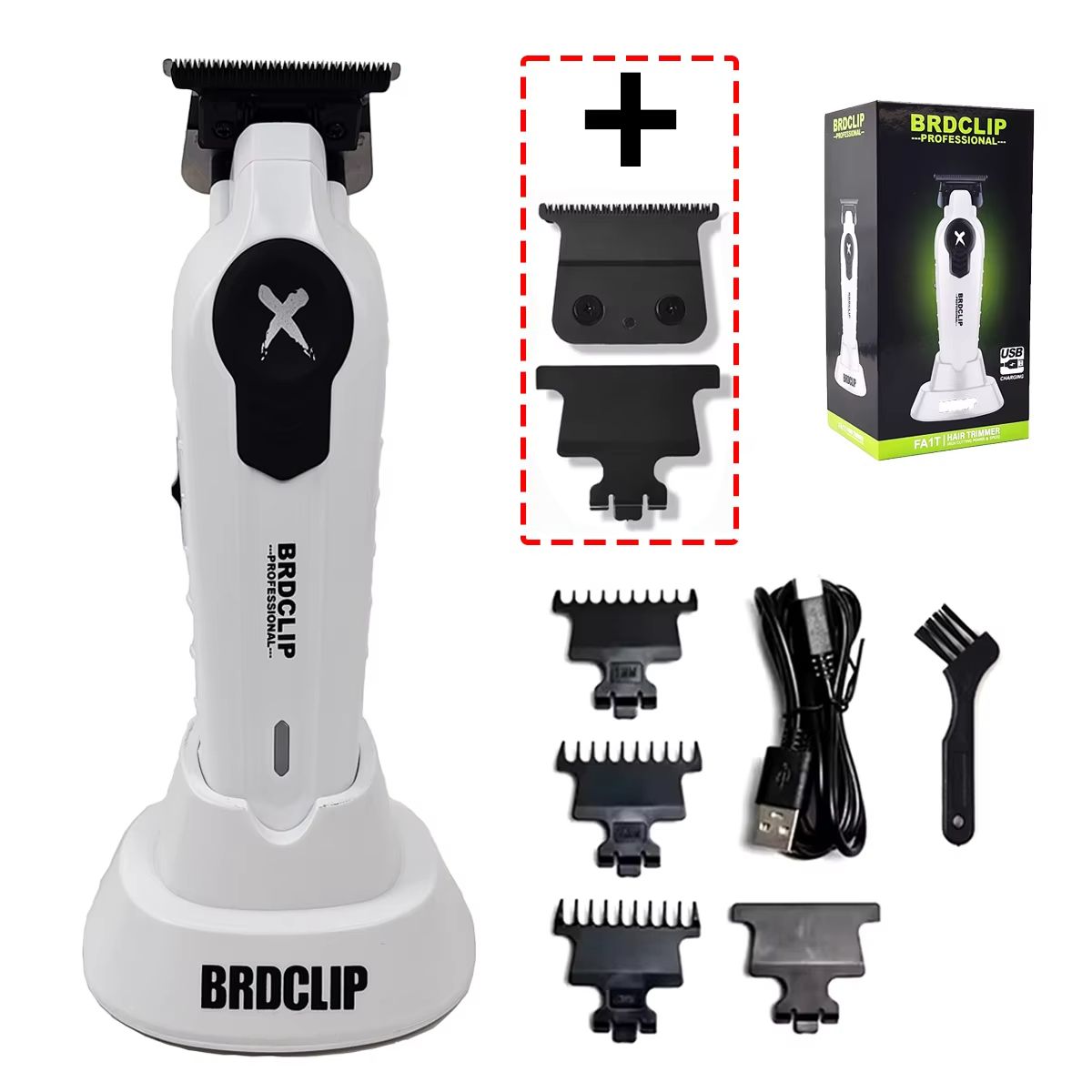 BRDCLIP X Series Professional Electric Hair Trimmer – 7700RPM DLC Blade Barber Tool
