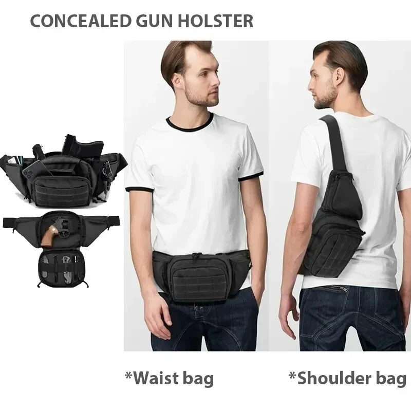High capacity Waist Bag, Tactical Multi function Waist Pack for Men, Nylon Shoulder Fanny Packs Hiking Mobile Phone Bag