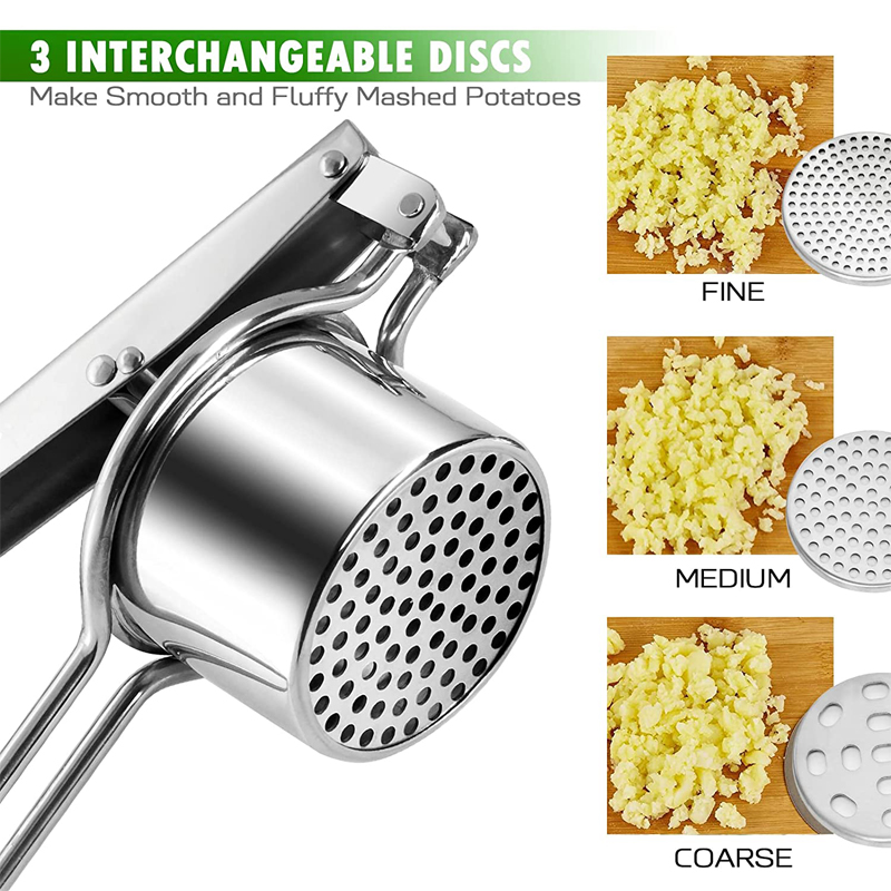 Manual Stainless Steel Potato Ricer with Discs and Fruit Juicer Lemon Squeezer Masher