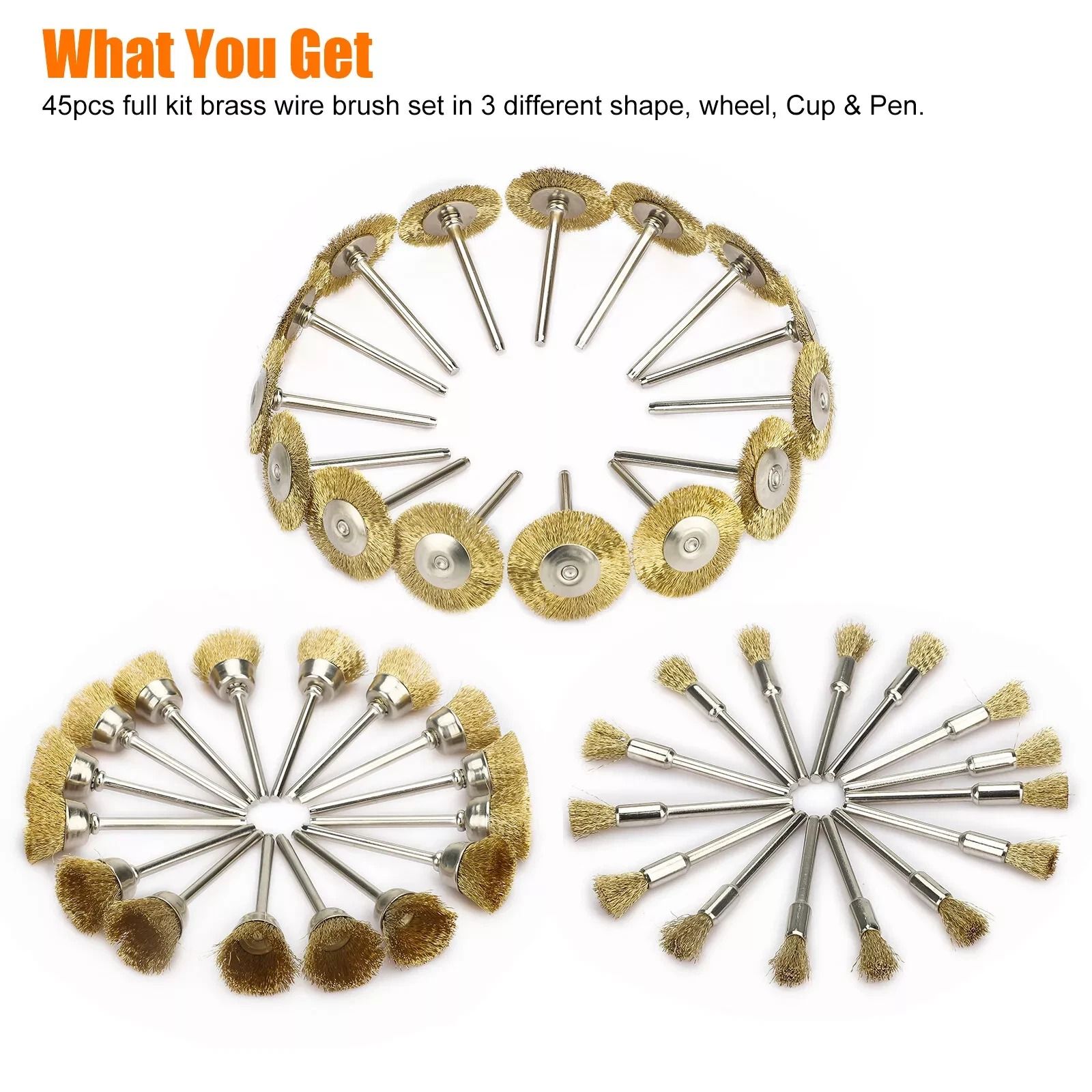 Dremel Wire Brush Set for Rotary Tool Cleaning Polishing and Rust Removal