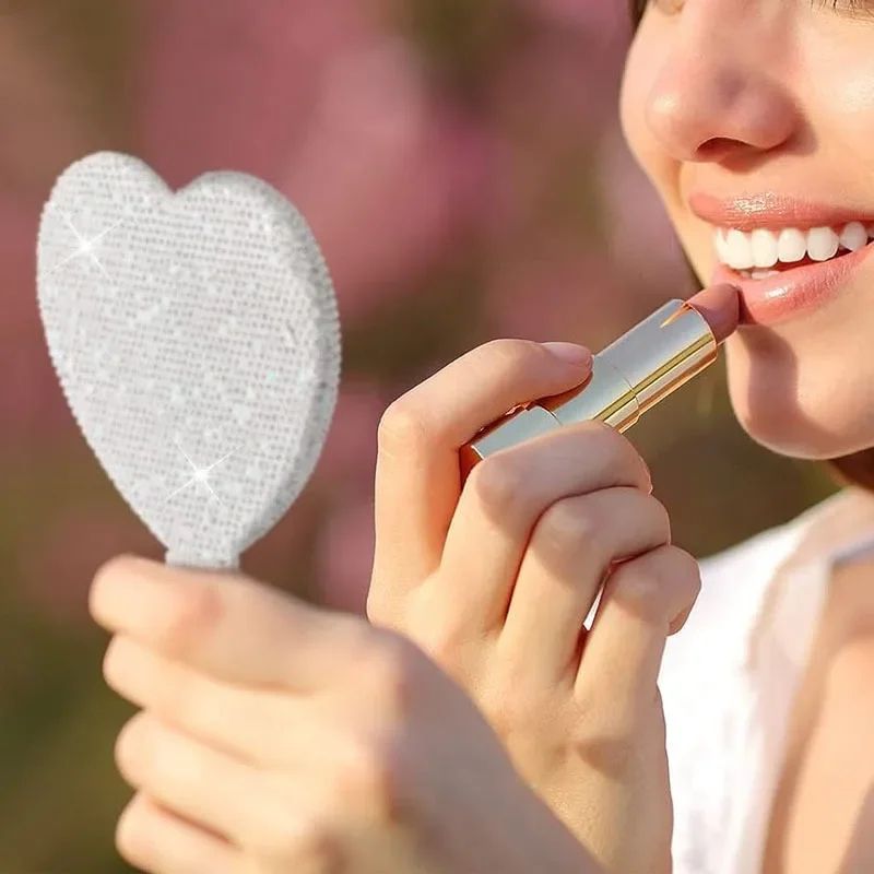 Diamond Handle Handheld Makeup Mirror Luxury Beauty Vanity Mirror for Salon and Travel