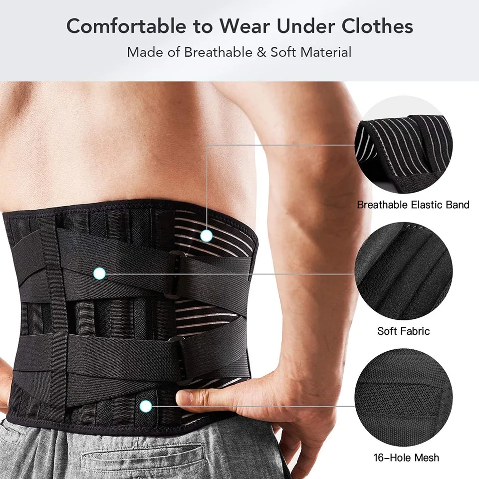 Adjustable Lumbar Support Belt Orthopedic Back Brace for Lower Back Pain Relief and Spine Support
