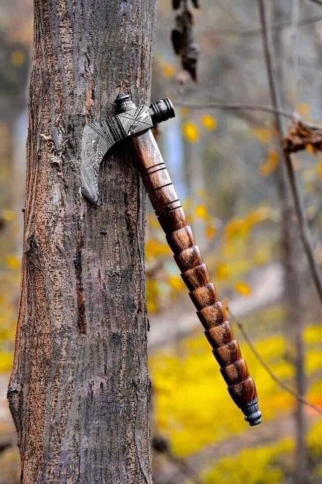 CUSTOM HANDMADE DAMASCUS STEEL HATCHET TOMAHAWK HUNTING VIKING SMOKING AXE