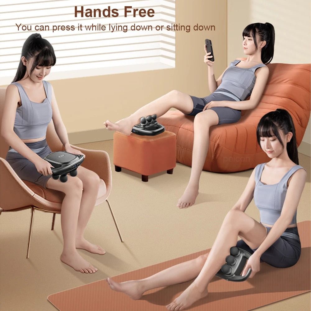 Professional Massage Gun Deep Tissue Massager With 6 Heads High Frequency Muscle Relief