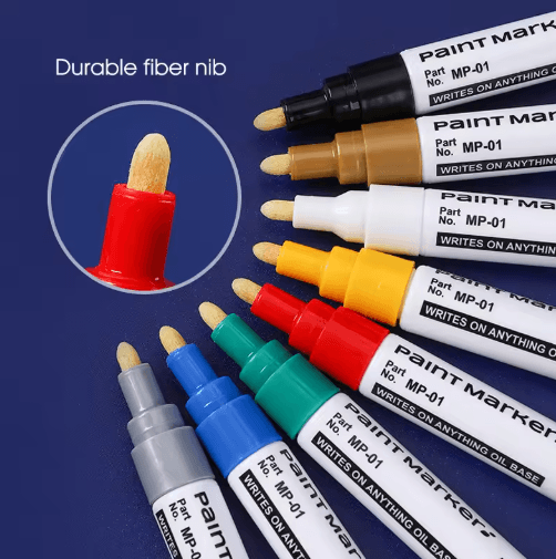 12-Color Waterproof Paint Marker Set – Multi-Surface Permanent Art Pens