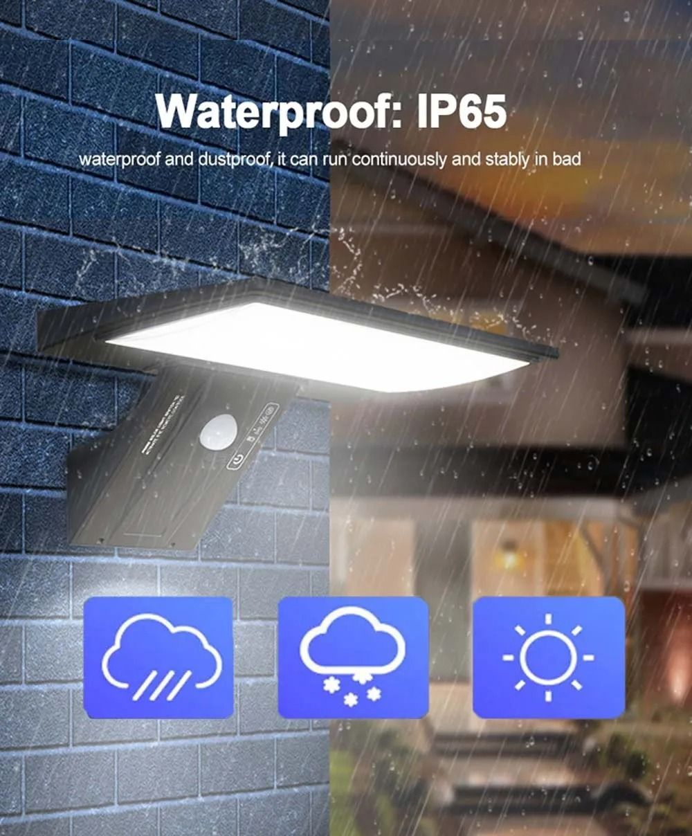 Solar Powered Outdoor Wall Lamp with Motion Sensor for Yard Lighting