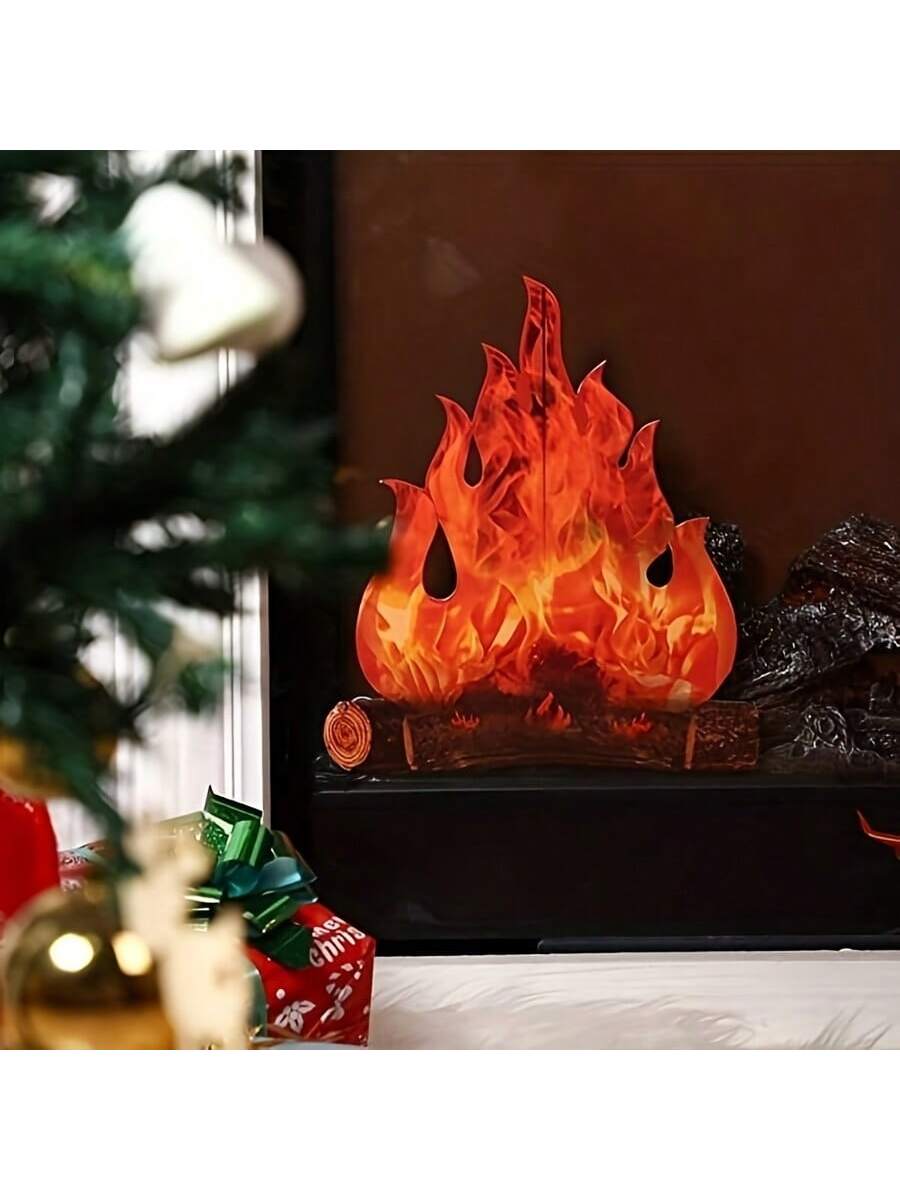 3D Halloween Fire FakeFlame Decorative Bonfire Centerpiece, Halloween Decoration