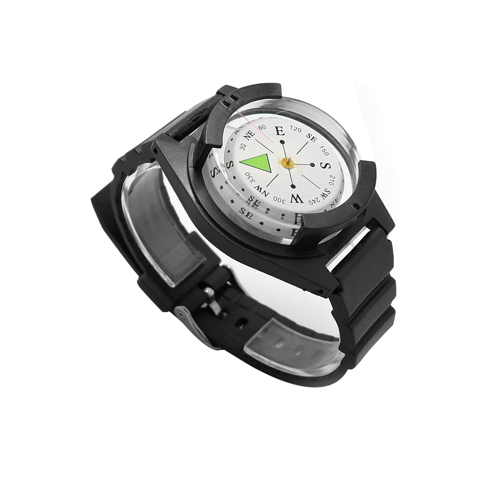 Tactical Wrist Compass  Waterproof Silicone Strap Luminous Outdoor Compass for Hiking, Camping & Mountaineering