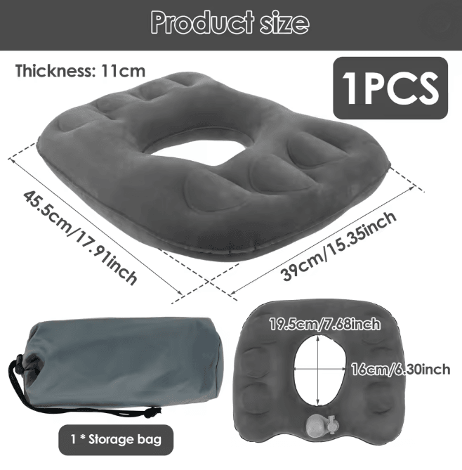 Inflatable Donut Seat Cushion Adjustable Lightweight Pressure Relief Pillow