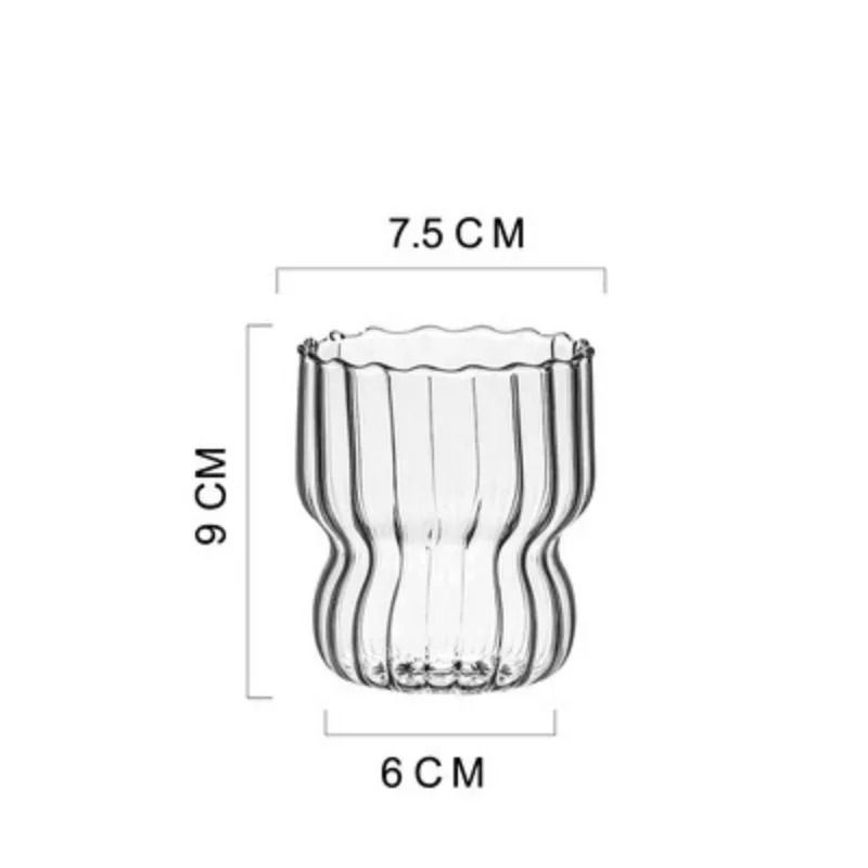 Ribbed Aesthetic Glass Coffee Cup