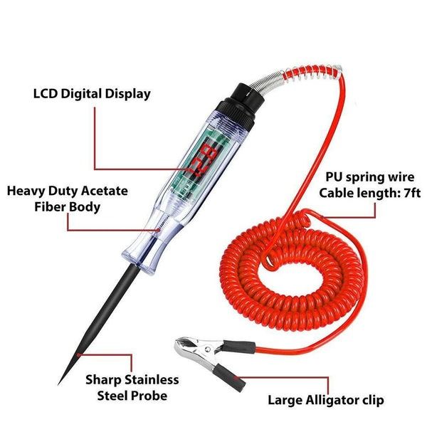 Digital Electric Voltage Circuit Tester, Car & Truck Test Light, Voltage Checker for Automotive Repair