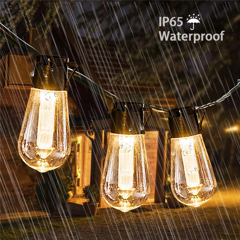 Solar String Lights Outdoor Waterproof Vintage Edison Bulbs for Garden Patio Decor
