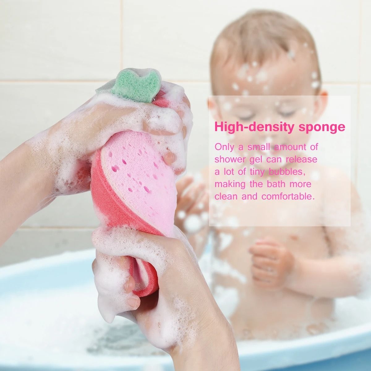 Fruit Shaped Bath Sponge Set 4 Pieces Kids Body Cleaning Shower Sponges