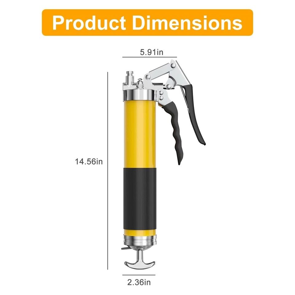 High Pressure Grease Gun Kit, Capacity, Pistol Grip, Flexible Hose, Jaw Couplers