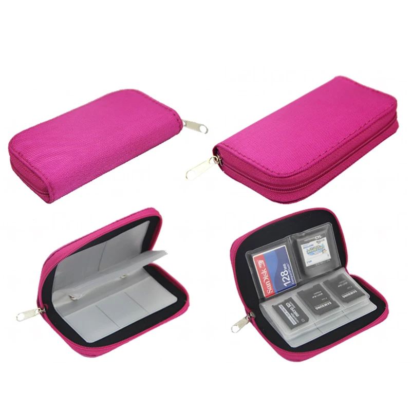22-Slot Memory Card Case - Zippered SD Card Holder & CF/microSD Organizer