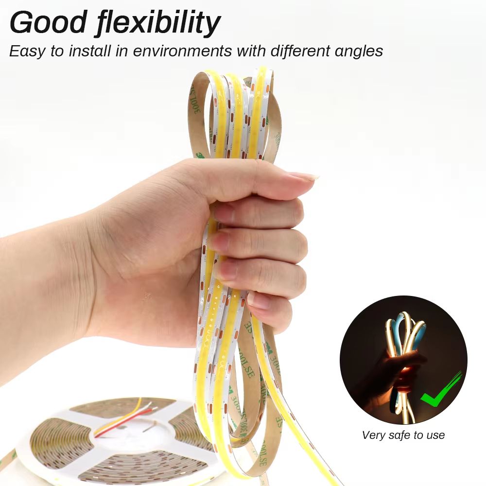 LumiFlex COB LED Strip Light – 3mm/5mm Ultra-Slim Dimmable 12V/24V High-CRI Lighting