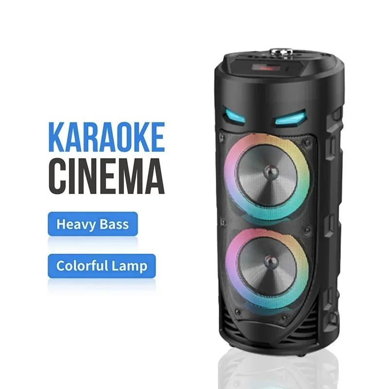 30W Wireless Column Party Bluetooth Speaker Big Bass Karaoke USB Microphone