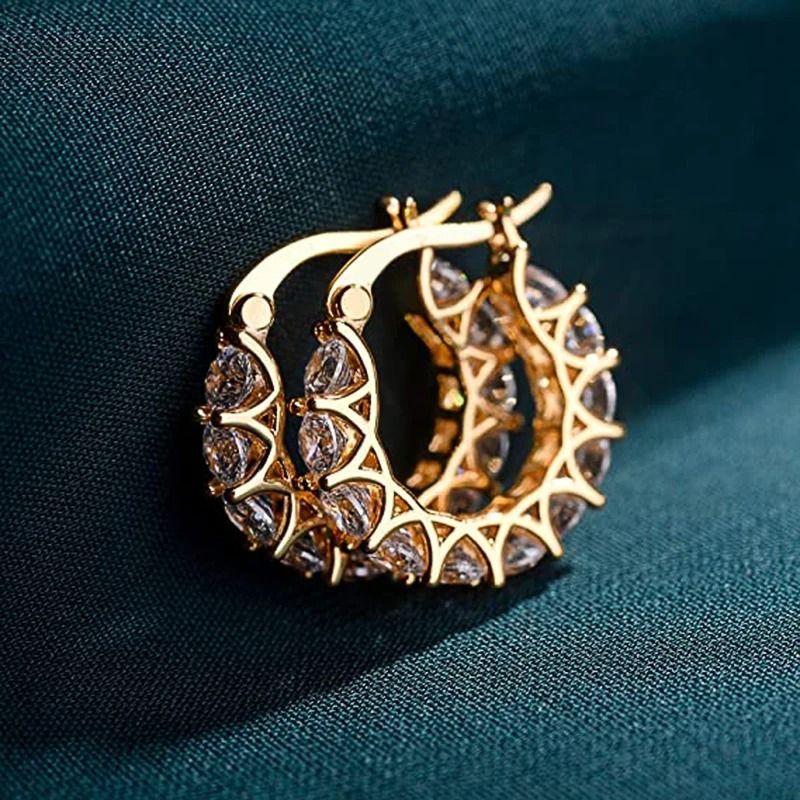 Crystal CZ Hoop Earrings