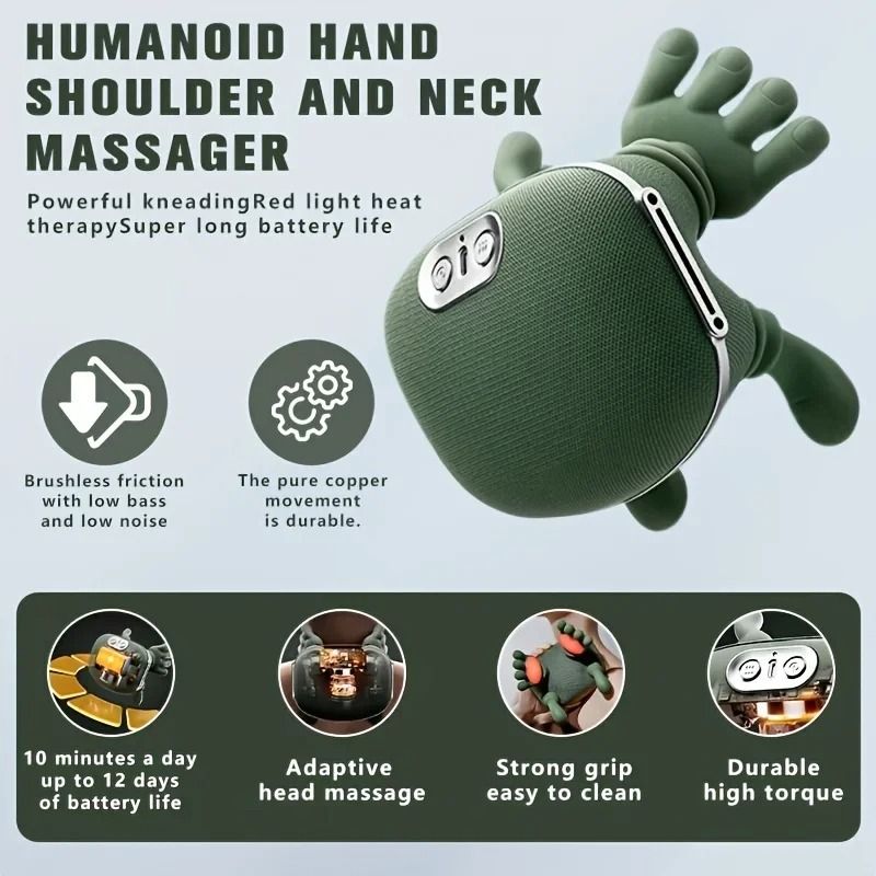 Electric Shiatsu Deep-Kneading Massager – Premium Neck & Shoulder Muscle Recovery System