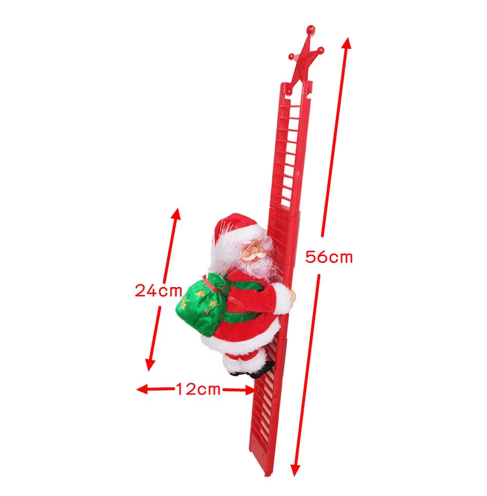 Musical Climbing Santa Claus Ladder Ornament for Christmas Tree Decor