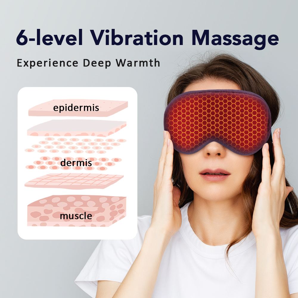 3D Hot Compress Electric Steam Eye Mask, Level Constant Temperature, Smart Timing Sleep Shading Massage Eye Mask Relief
