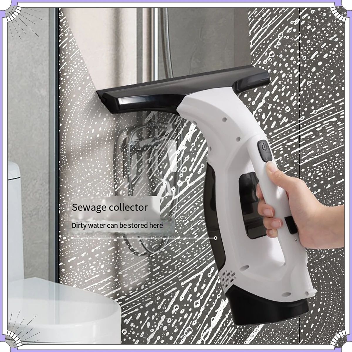 Cordless Electric Window Cleaner Rechargeable Glass Tool