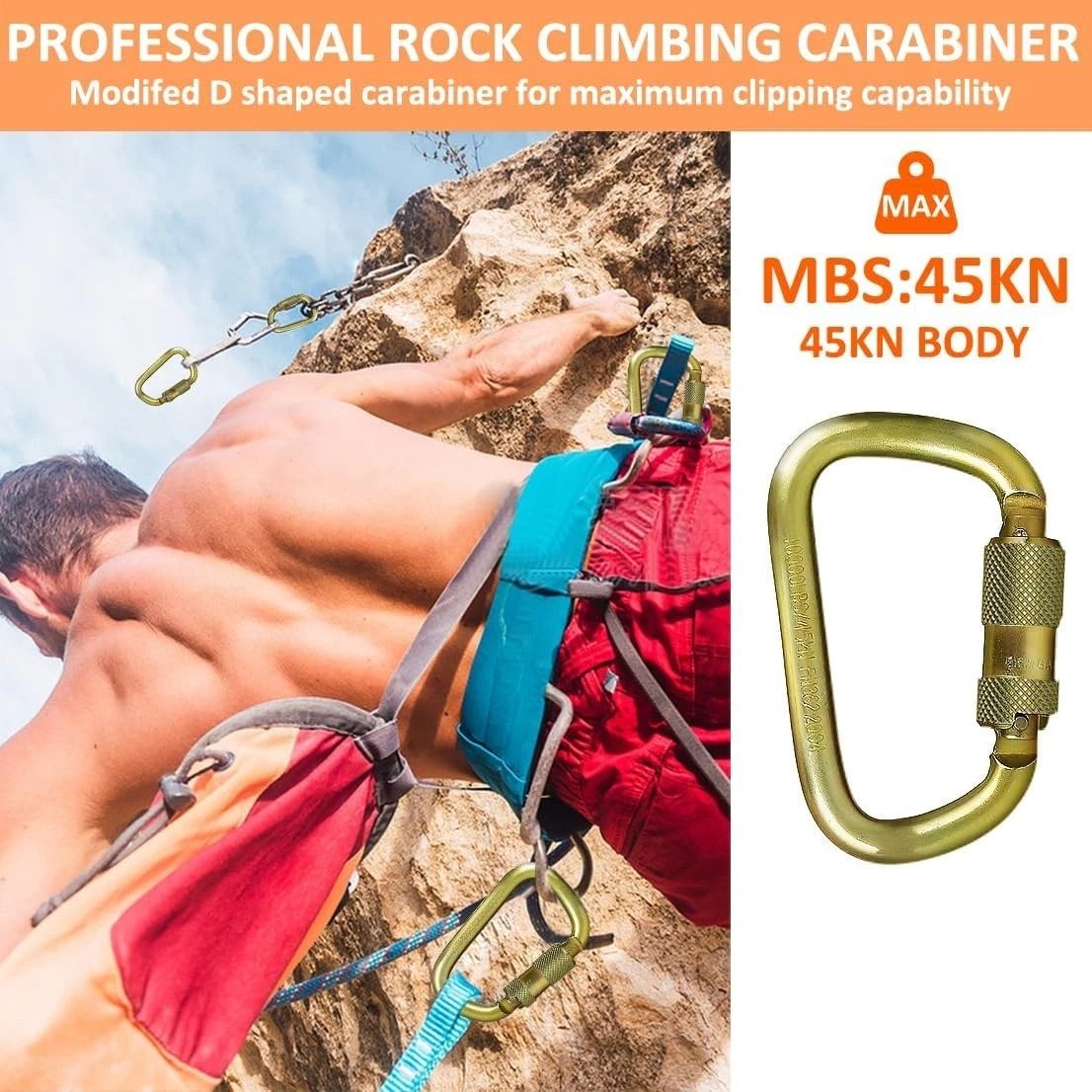 Heavy Duty Auto Locking Climbing Carabiner