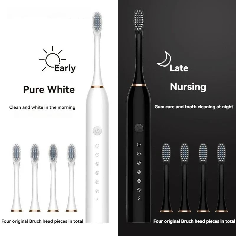Electric Ultrasonic Toothbrush Six Speed Mode USB Charging Waterproof Adult Tooth Cleaner Couple Set