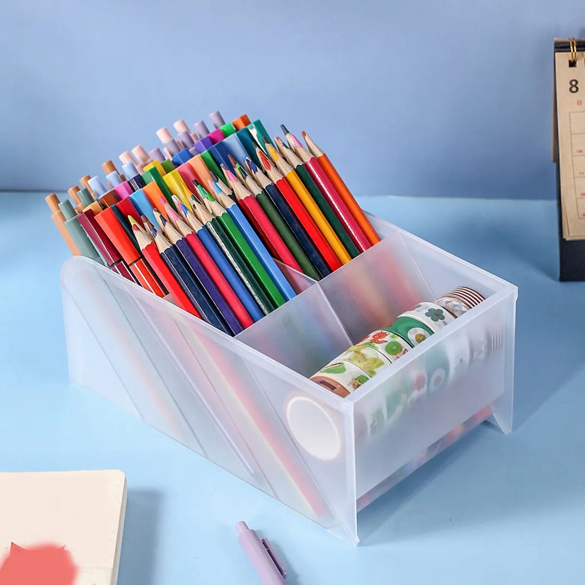 Transparent Large Capacity Multifunction Desktop Pen Holder